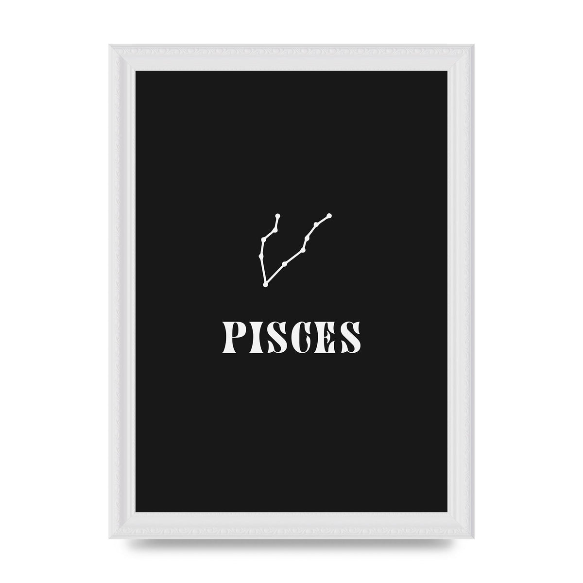 Minimalist Horoscope Star Sign Series Pisces Printed Poster - A4 framed