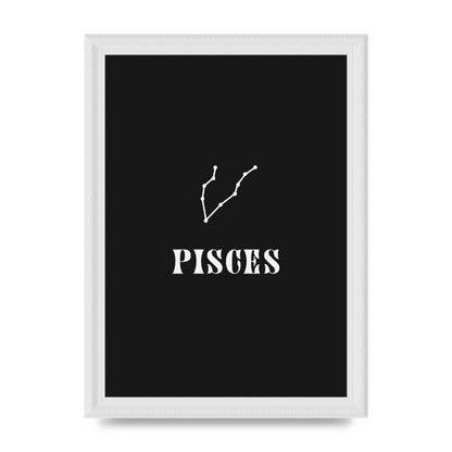 Minimalist Horoscope Star Sign Series Pisces Printed Poster - A4 framed