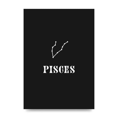 Minimalist Horoscope Star Sign Series Pisces Printed Poster - unframed print