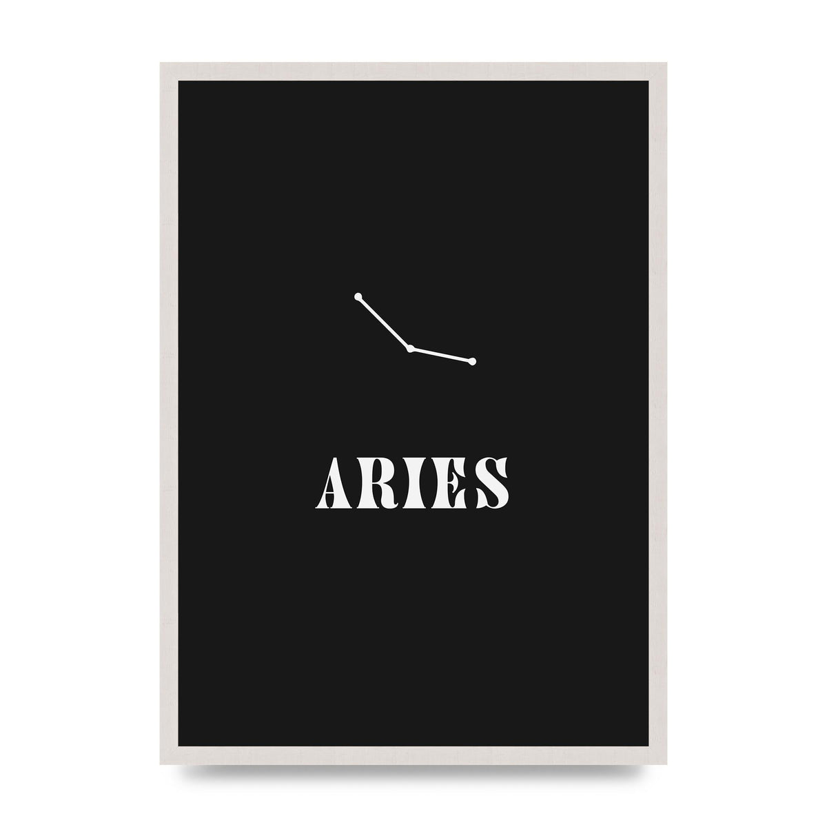 Minimalist Horoscope Star Sign Series Aries Wall Art - A2 framed