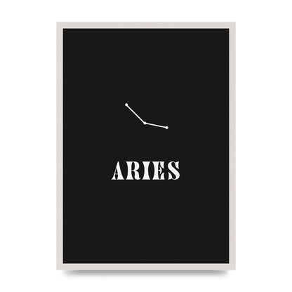 Minimalist Horoscope Star Sign Series Aries Wall Art - A2 framed