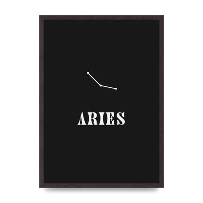 Minimalist Horoscope Star Sign Series Aries Wall Art - A2 framed