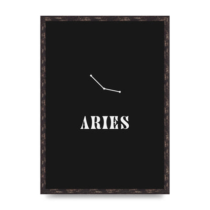 Minimalist Horoscope Star Sign Series Aries Wall Art - A2 framed