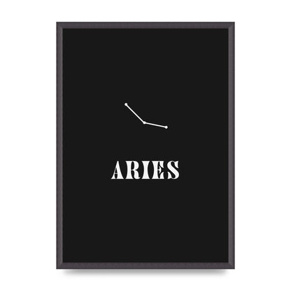 Minimalist Horoscope Star Sign Series Aries Wall Art - A2 framed