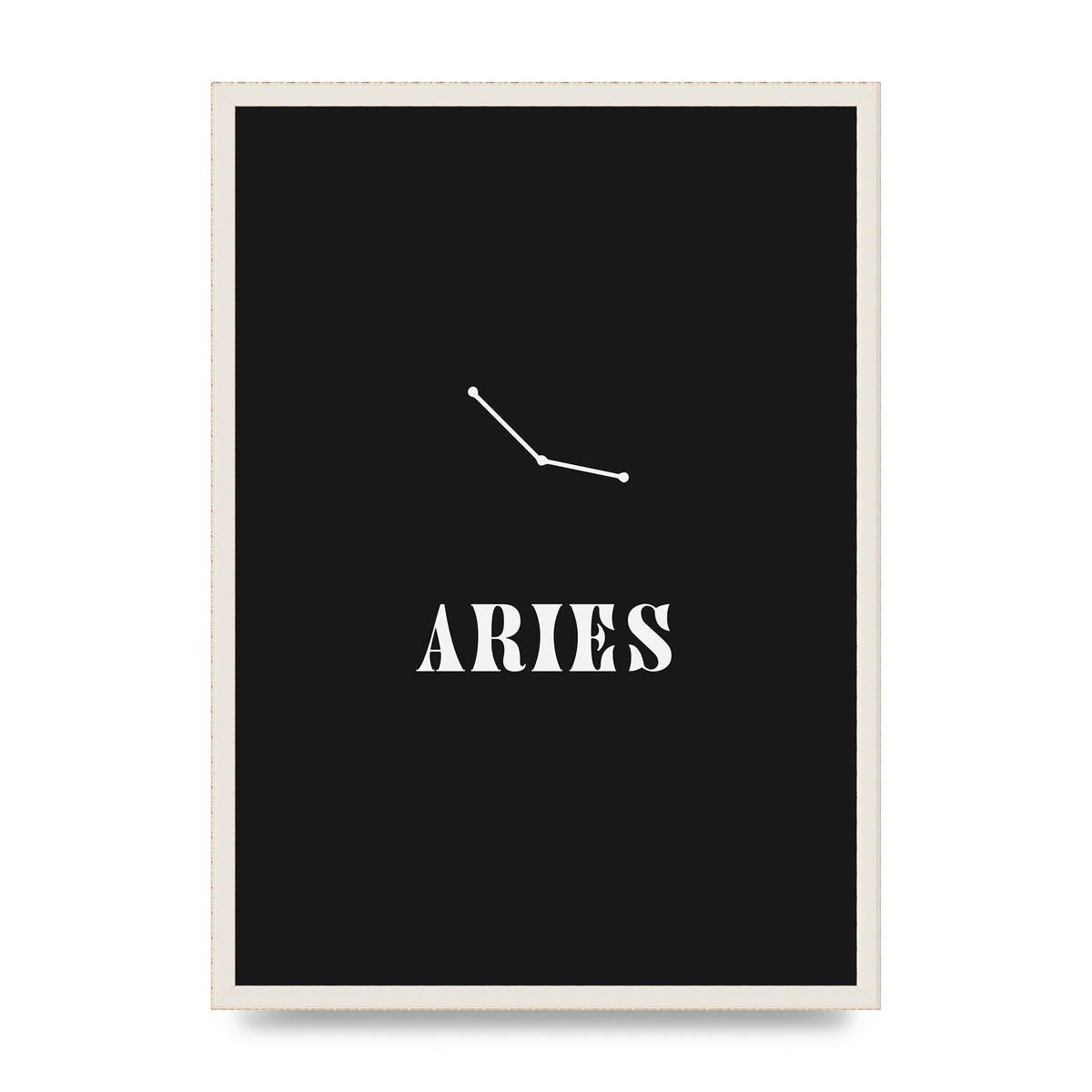 Minimalist Horoscope Star Sign Series Aries Wall Art - A2 framed