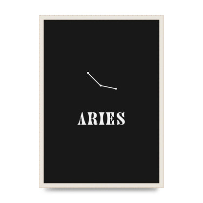 Minimalist Horoscope Star Sign Series Aries Wall Art - A2 framed