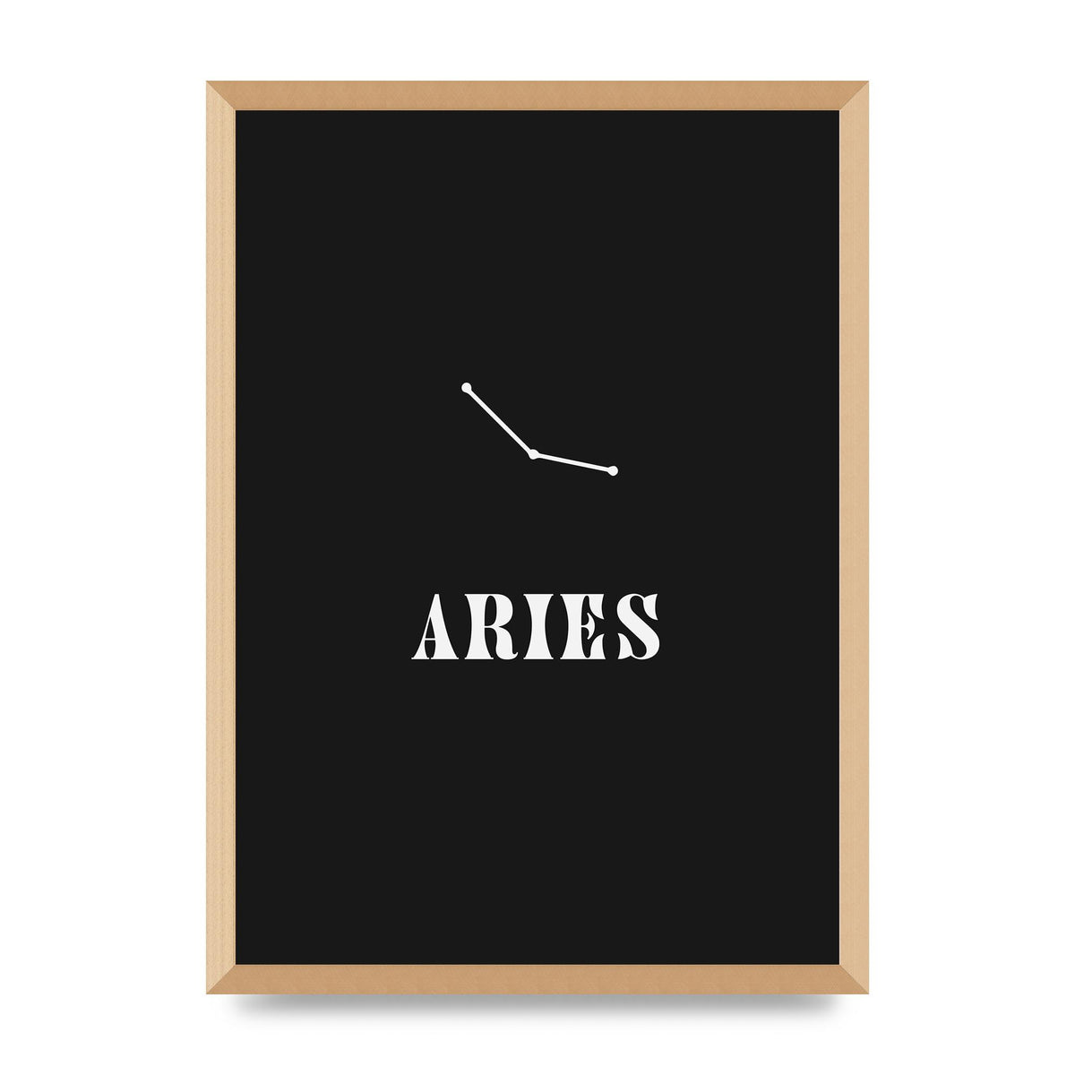 Minimalist Horoscope Star Sign Series Aries Wall Art - A2 framed