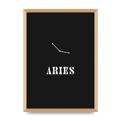 Minimalist Horoscope Star Sign Series Aries Wall Art - A2 framed