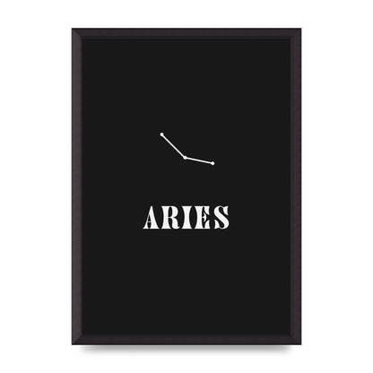 Minimalist Horoscope Star Sign Series Aries Wall Art - A2 framed