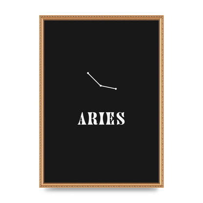 Minimalist Horoscope Star Sign Series Aries Wall Art - A2 framed