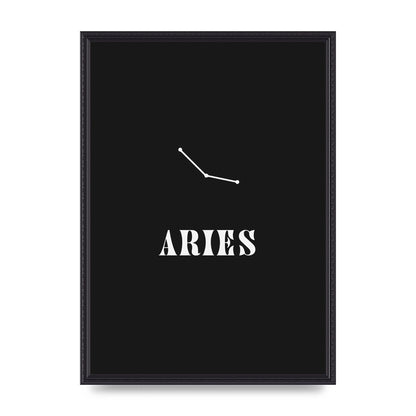 Minimalist Horoscope Star Sign Series Aries Wall Art - A2 framed
