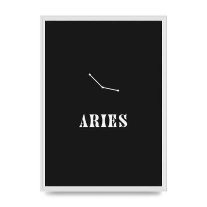 Minimalist Horoscope Star Sign Series Aries Wall Art - A2 framed