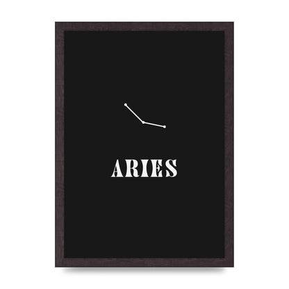 Minimalist Horoscope Star Sign Series Aries Wall Art - A3 framed