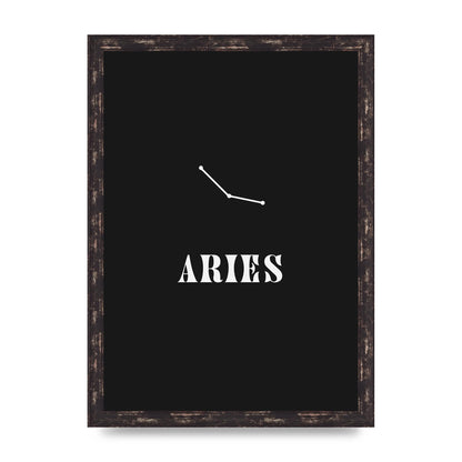 Minimalist Horoscope Star Sign Series Aries Wall Art - A3 framed