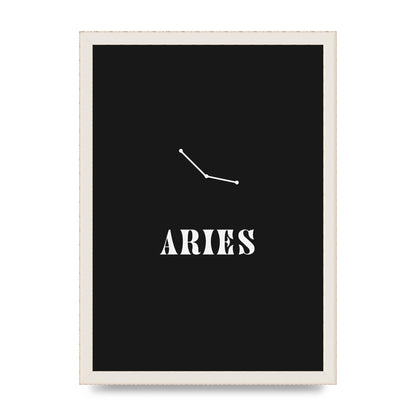 Minimalist Horoscope Star Sign Series Aries Wall Art - A3 framed