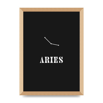 Minimalist Horoscope Star Sign Series Aries Wall Art - A3 framed
