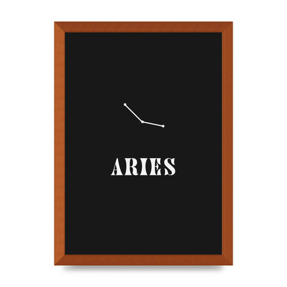 Minimalist Horoscope Star Sign Series Aries Wall Art - A3 framed