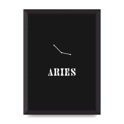 Minimalist Horoscope Star Sign Series Aries Wall Art - A3 framed