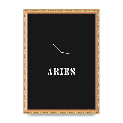 Minimalist Horoscope Star Sign Series Aries Wall Art - A3 framed