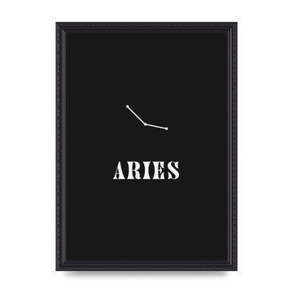 Minimalist Horoscope Star Sign Series Aries Wall Art - A3 framed