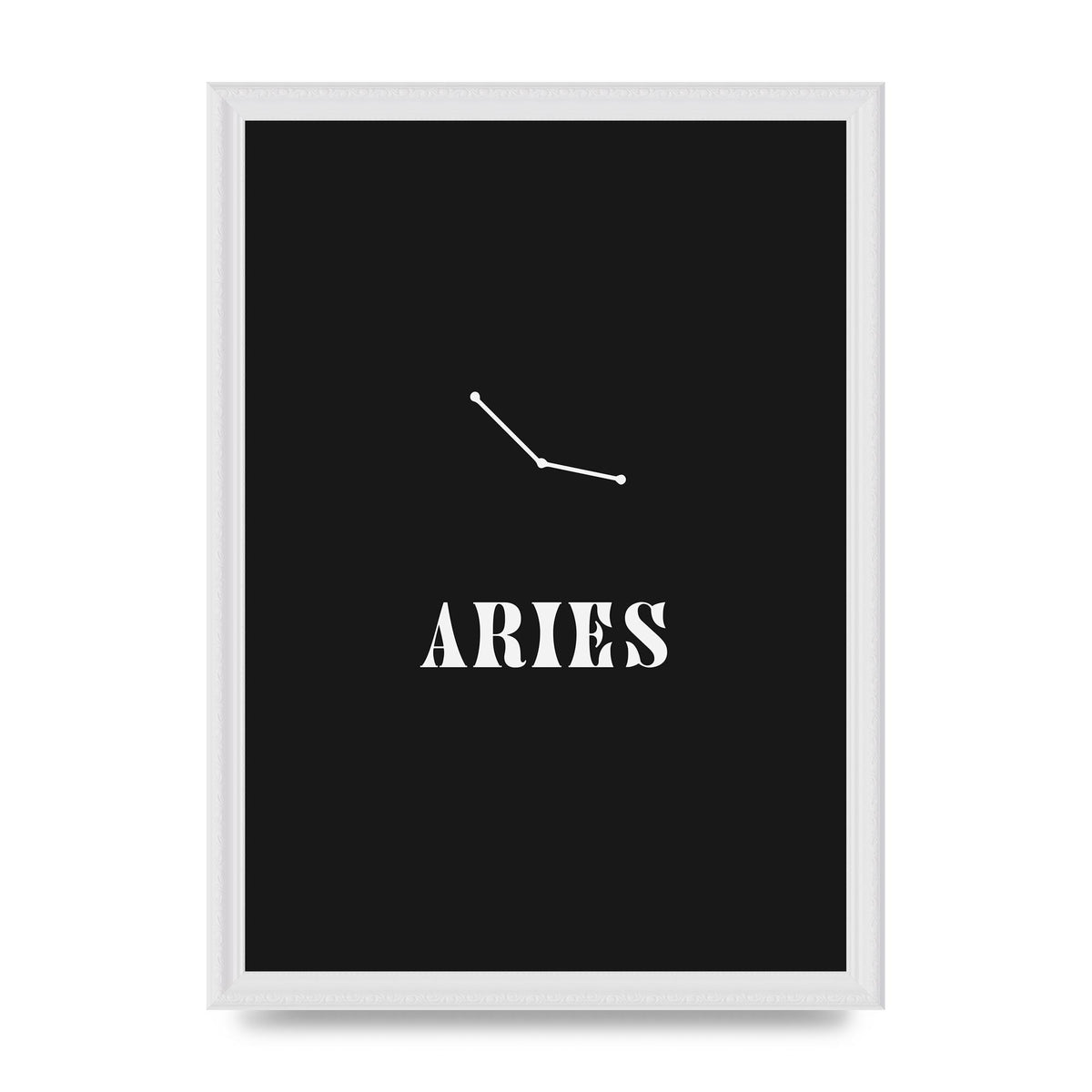Minimalist Horoscope Star Sign Series Aries Wall Art - A3 framed