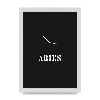 Minimalist Horoscope Star Sign Series Aries Wall Art - A4 framed
