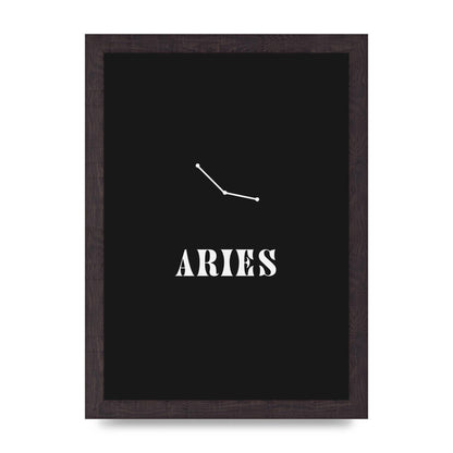 Minimalist Horoscope Star Sign Series Aries Wall Art - A4 framed