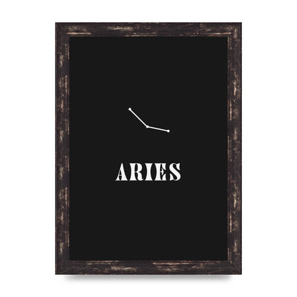 Minimalist Horoscope Star Sign Series Aries Wall Art - A4 framed