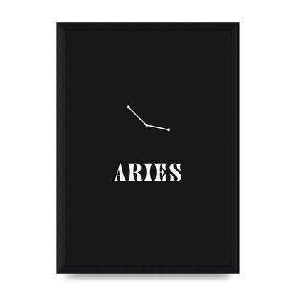 Minimalist Horoscope Star Sign Series Aries Wall Art - A4 framed