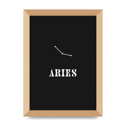 Minimalist Horoscope Star Sign Series Aries Wall Art - A4 framed