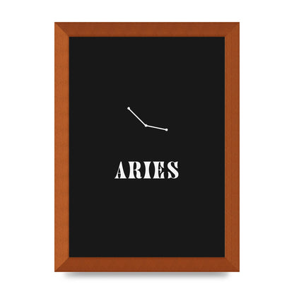Minimalist Horoscope Star Sign Series Aries Wall Art - A4 framed