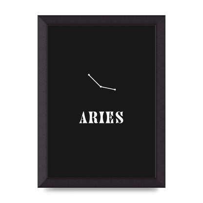 Minimalist Horoscope Star Sign Series Aries Wall Art - A4 framed