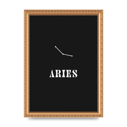 Minimalist Horoscope Star Sign Series Aries Wall Art - A4 framed