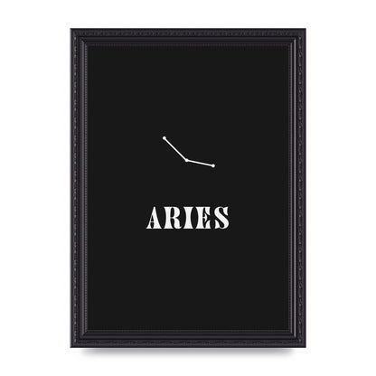 Minimalist Horoscope Star Sign Series Aries Wall Art - A4 framed