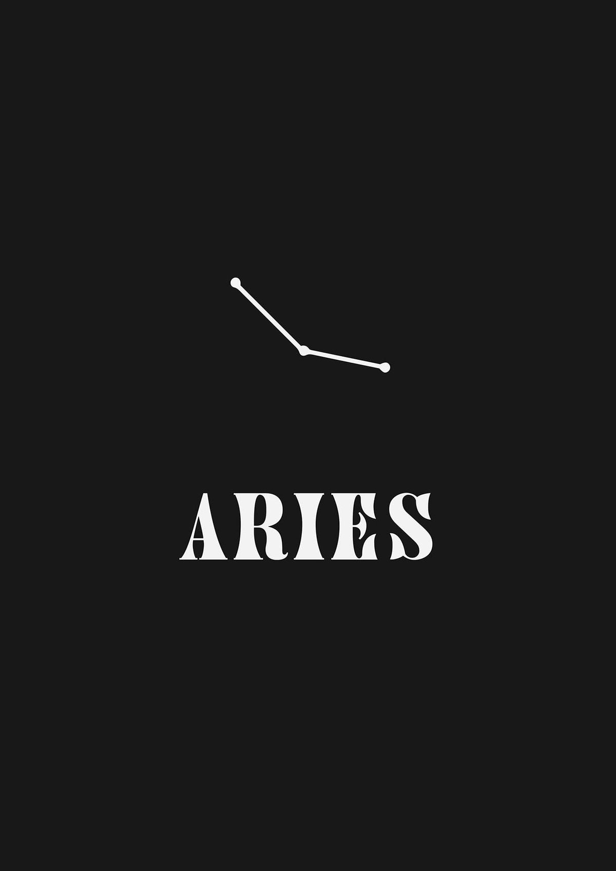 Minimalist Horoscope Star Sign Series Aries Wall Art - detail