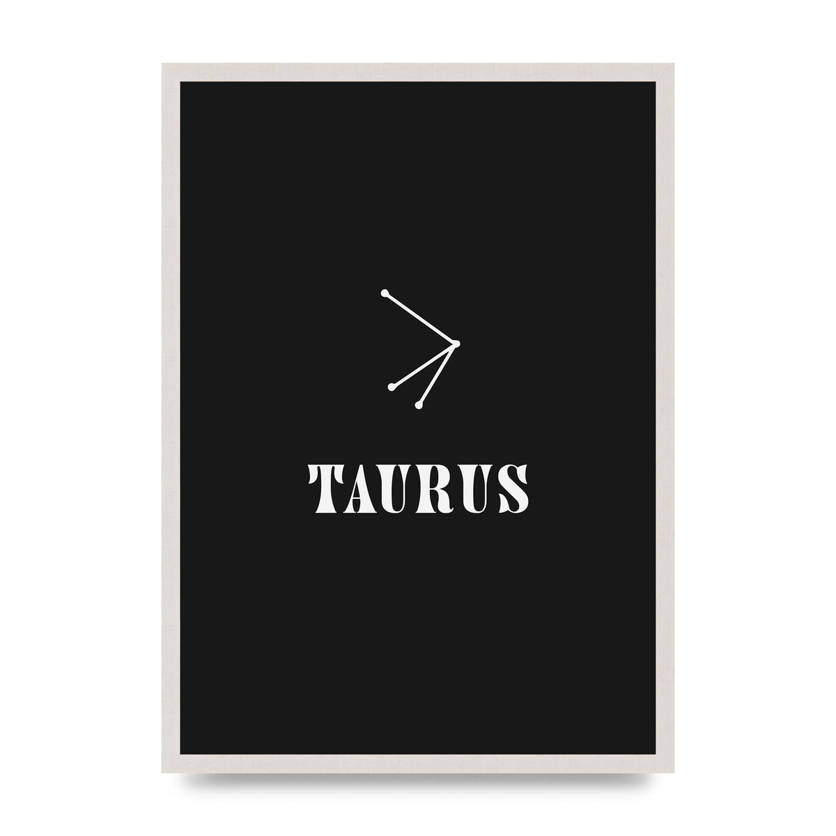 Minimalist Horoscope Star Sign Series Taurus Art For The Home - A2 framed