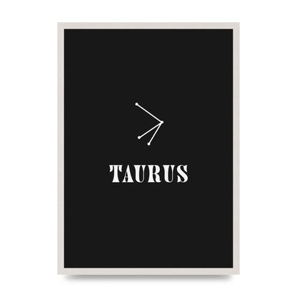 Minimalist Horoscope Star Sign Series Taurus Art For The Home - A2 framed