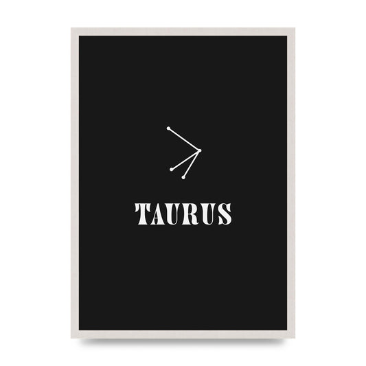 Minimalist Horoscope Star Sign Series Taurus Art For The Home - A2 framed