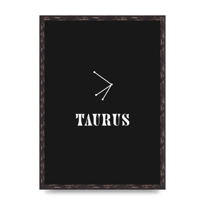 Minimalist Horoscope Star Sign Series Taurus Art For The Home - A2 framed
