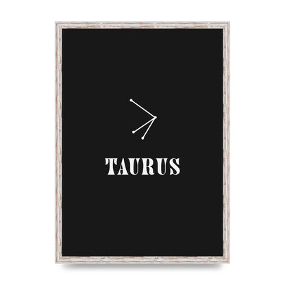 Minimalist Horoscope Star Sign Series Taurus Art For The Home - A2 framed
