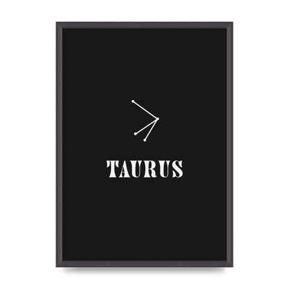 Minimalist Horoscope Star Sign Series Taurus Art For The Home - A2 framed