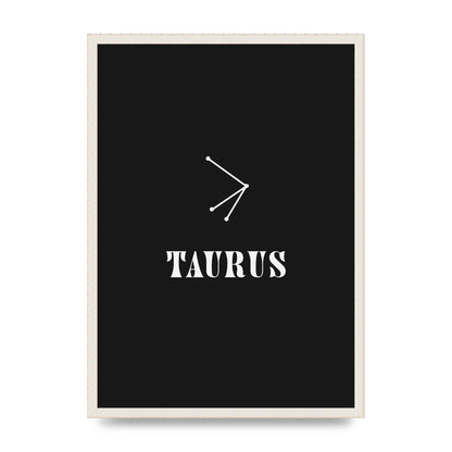 Minimalist Horoscope Star Sign Series Taurus Art For The Home - A2 framed