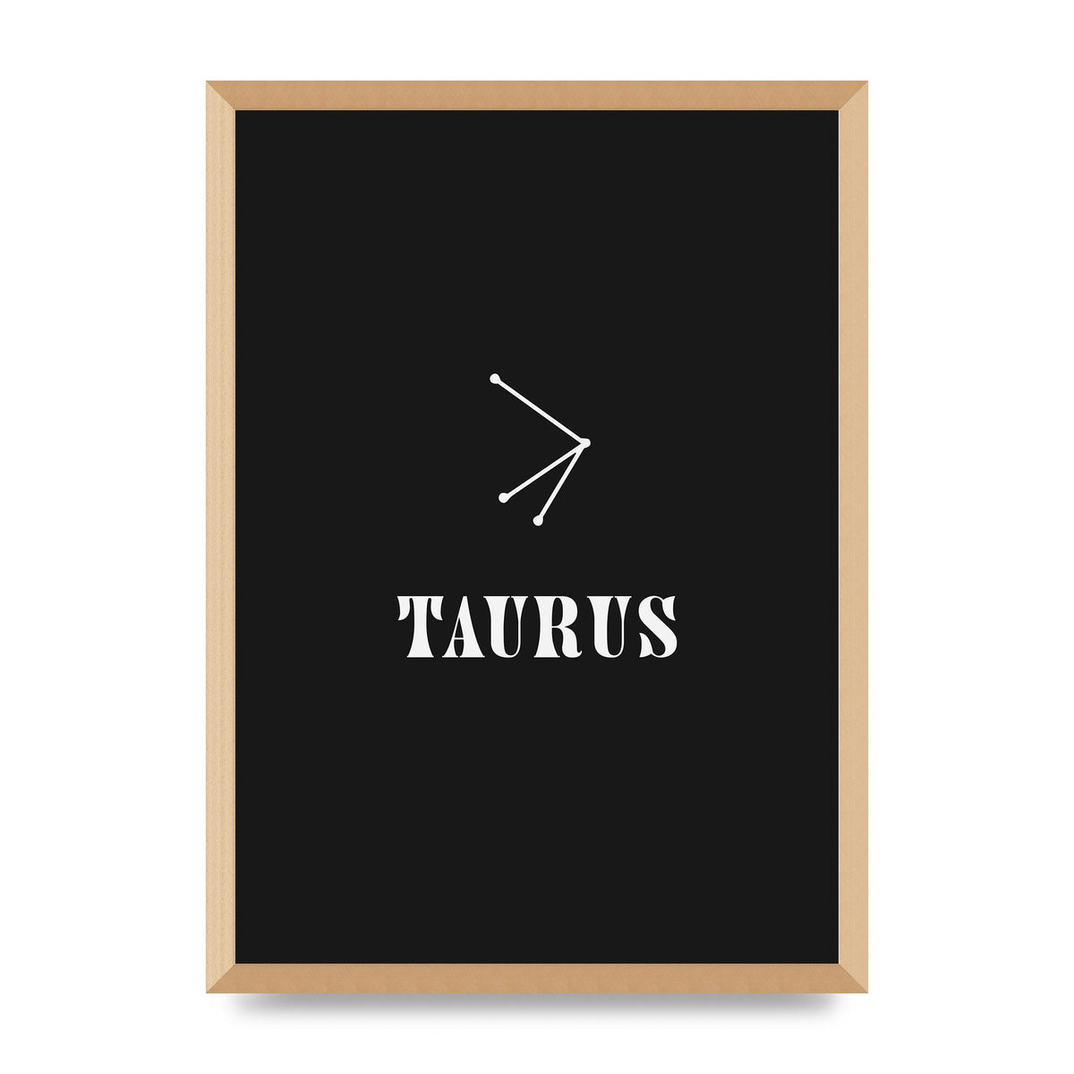 Minimalist Horoscope Star Sign Series Taurus Art For The Home - A2 framed