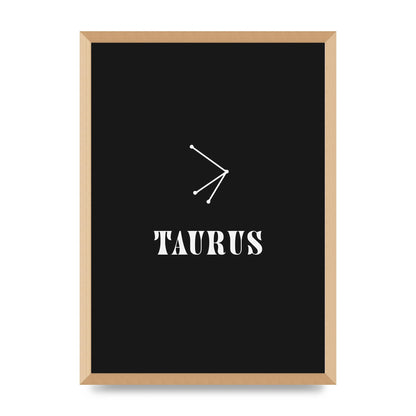 Minimalist Horoscope Star Sign Series Taurus Art For The Home - A2 framed