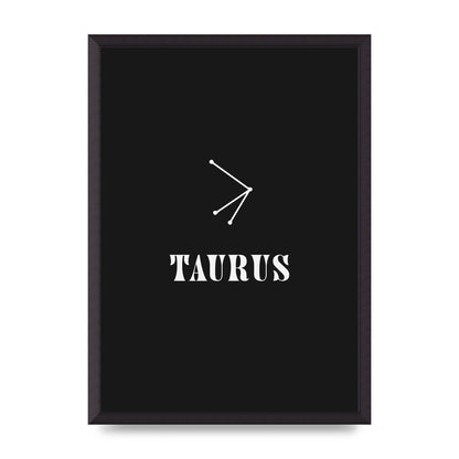 Minimalist Horoscope Star Sign Series Taurus Art For The Home - A2 framed
