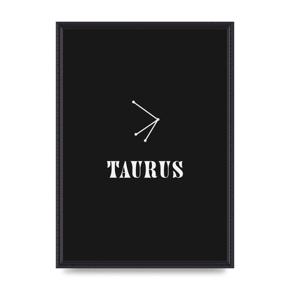Minimalist Horoscope Star Sign Series Taurus Art For The Home - A2 framed