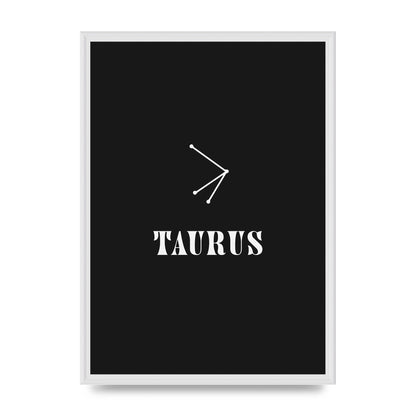 Minimalist Horoscope Star Sign Series Taurus Art For The Home - A2 framed