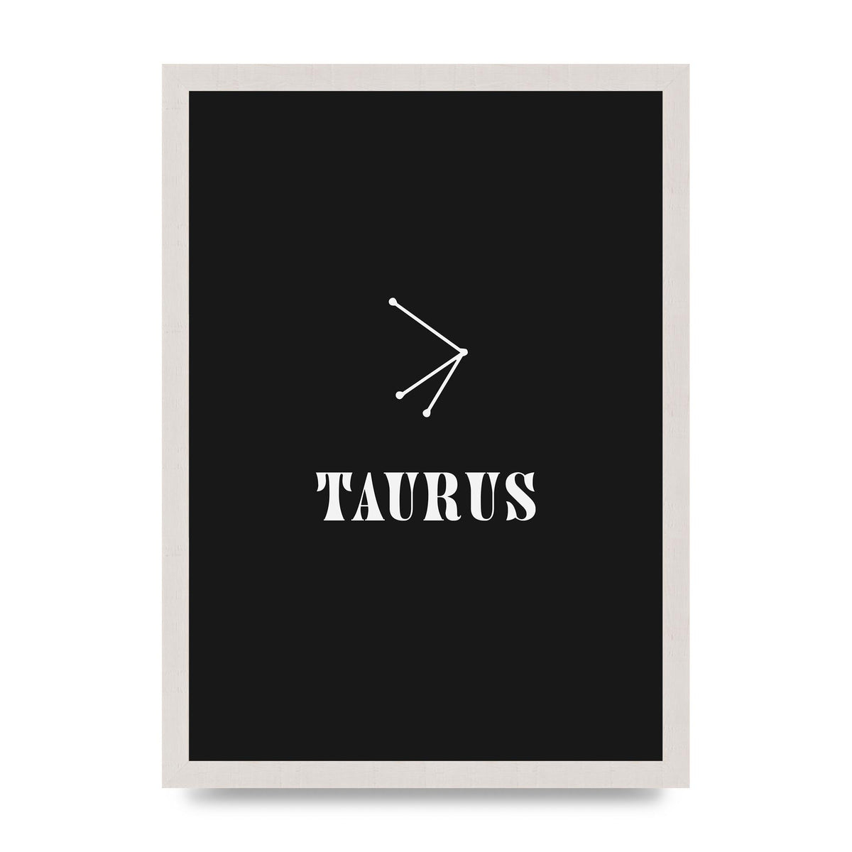 Minimalist Horoscope Star Sign Series Taurus Art For The Home - A3 framed