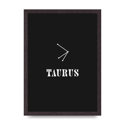 Minimalist Horoscope Star Sign Series Taurus Art For The Home - A3 framed