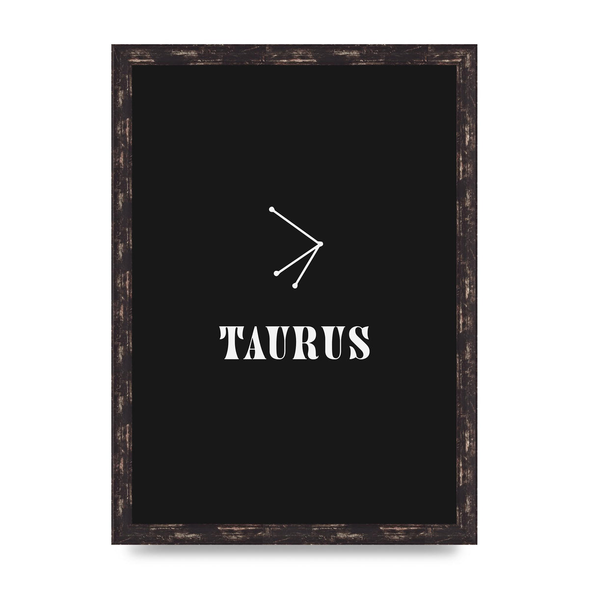 Minimalist Horoscope Star Sign Series Taurus Art For The Home - A3 framed